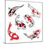 Set Of Koi Fish Illustration-Pixelcraft-Mounted Art Print