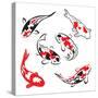 Set Of Koi Fish Illustration-Pixelcraft-Stretched Canvas