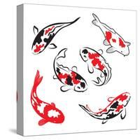 Set Of Koi Fish Illustration-Pixelcraft-Stretched Canvas