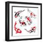 Set Of Koi Fish Illustration-Pixelcraft-Framed Art Print