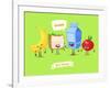 Set of Lunch Characters. Vector Cute Cartoons-Krolone-Framed Art Print