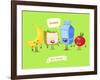 Set of Lunch Characters. Vector Cute Cartoons-Krolone-Framed Art Print