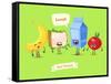 Set of Lunch Characters. Vector Cute Cartoons-Krolone-Framed Stretched Canvas