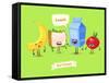 Set of Lunch Characters. Vector Cute Cartoons-Krolone-Framed Stretched Canvas