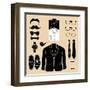 Set of Man Fashion Elements. Vector Illustration-mvasya-Framed Art Print