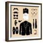 Set of Man Fashion Elements. Vector Illustration-mvasya-Framed Art Print