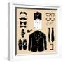 Set of Man Fashion Elements. Vector Illustration-mvasya-Framed Art Print