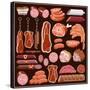 Set of Meat Products.-gurZZZa-Stretched Canvas