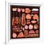 Set of Meat Products.-gurZZZa-Framed Art Print