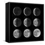 Set of Moon Phases for New, Half, and Full-David Carillet-Framed Stretched Canvas