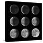 Set of Moon Phases for New, Half, and Full-David Carillet-Stretched Canvas