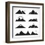 Set of Mountain Icons-yod67-Framed Art Print