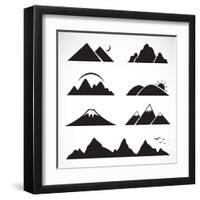 Set of Mountain Icons-yod67-Framed Art Print