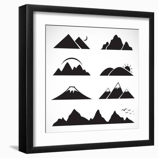 Set of Mountain Icons-yod67-Framed Art Print