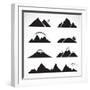 Set of Mountain Icons-yod67-Framed Art Print