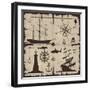 Set of Nautical Design Elements. No Trace. All Images Could Be Easy Modified-Makhnach S-Framed Art Print