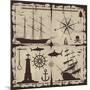 Set of Nautical Design Elements. No Trace. All Images Could Be Easy Modified-Makhnach S-Mounted Art Print