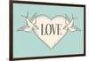 Set of Old Love Birds-foxysgraphic-Framed Art Print