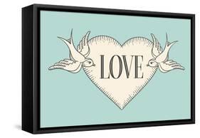 Set of Old Love Birds-foxysgraphic-Framed Stretched Canvas