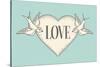 Set of Old Love Birds-foxysgraphic-Stretched Canvas