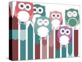 Set of Owls with Different Expressions-fotoscool-Stretched Canvas