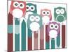Set of Owls with Different Expressions-fotoscool-Mounted Art Print