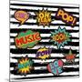 Set of Pop Art Text Stickers or Patch Designs with Retro 80S Comic Book Speech Bubbles-Cienpies Design-Mounted Art Print