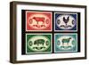 Set of Postage Stamps with Pets-111chemodan111-Framed Art Print