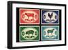 Set of Postage Stamps with Pets-111chemodan111-Framed Art Print