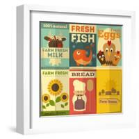 Set of Posters for Organic Farm Food-elfivetrov-Framed Art Print