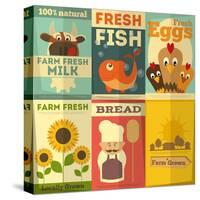 Set of Posters for Organic Farm Food-elfivetrov-Stretched Canvas