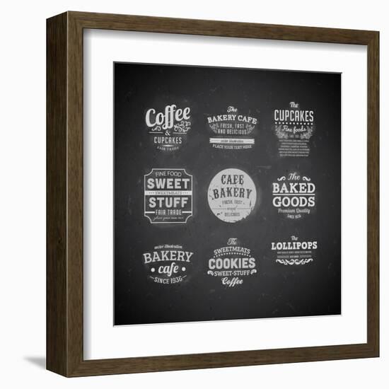 Set Of Retro Bakery Labels-Ozerina Anna-Framed Art Print