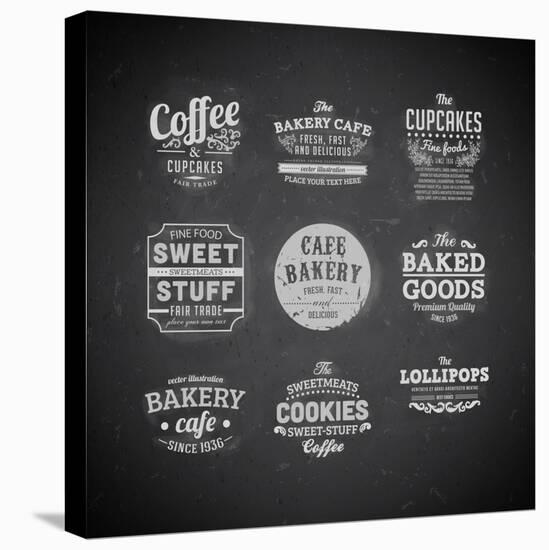 Set Of Retro Bakery Labels-Ozerina Anna-Stretched Canvas