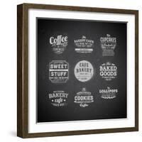 Set Of Retro Bakery Labels-Ozerina Anna-Framed Art Print