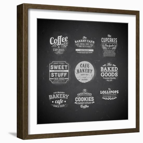 Set Of Retro Bakery Labels-Ozerina Anna-Framed Art Print