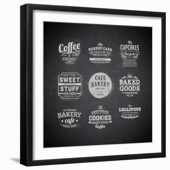 Set Of Retro Bakery Labels-Ozerina Anna-Framed Art Print