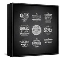 Set Of Retro Bakery Labels-Ozerina Anna-Framed Stretched Canvas