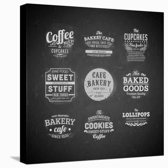 Set Of Retro Bakery Labels-Ozerina Anna-Stretched Canvas