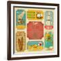 Set Of Retro Summer Labels-elfivetrov-Framed Art Print