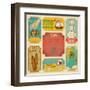 Set Of Retro Summer Labels-elfivetrov-Framed Art Print