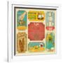 Set Of Retro Summer Labels-elfivetrov-Framed Art Print