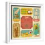 Set Of Retro Summer Labels-elfivetrov-Framed Art Print