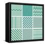 Set of Retro Turquoise and Faded Grey Seamless Patterns-ychty-Framed Stretched Canvas