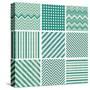 Set of Retro Turquoise and Faded Grey Seamless Patterns-ychty-Stretched Canvas