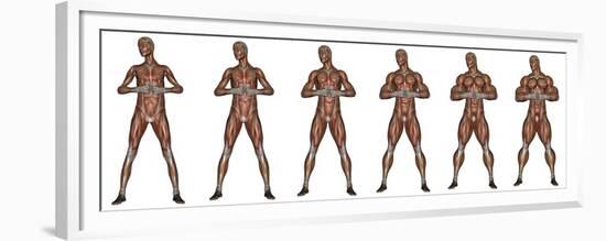 Set of Six Men Showing Progression to Become a Muscular Man-null-Framed Premium Giclee Print