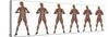 Set of Six Men Showing Progression to Become a Muscular Man-null-Stretched Canvas