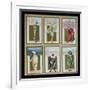 Set of Six Vignettes Depicting Characters from the Commedia dell'Arte, c.1900-Bertelli-Framed Giclee Print