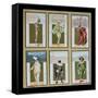 Set of Six Vignettes Depicting Characters from the Commedia dell'Arte, c.1900-Bertelli-Framed Stretched Canvas