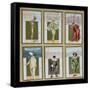 Set of Six Vignettes Depicting Characters from the Commedia dell'Arte, c.1900-Bertelli-Framed Stretched Canvas