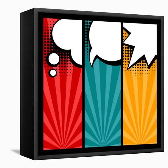 Set of Speech Bubbles in Pop Art Style-incomible-Framed Stretched Canvas